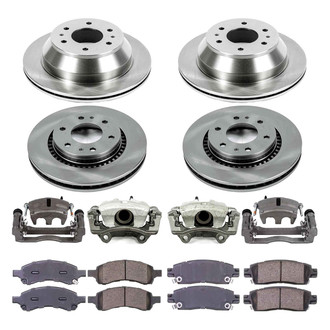Callahan Brake Parts® - Plain Front and Rear Brake Kit with Calipers