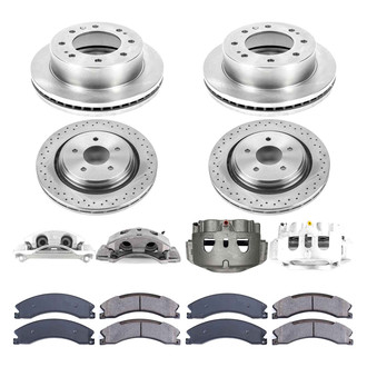 Callahan Brake Parts® - Plain Front and Rear Brake Kit with Calipers