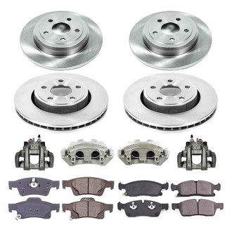 Callahan Brake Parts® - Plain Front and Rear Brake Kit with Calipers