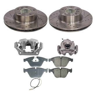 Callahan Brake Parts® - Drilled and Slotted Front Brake Kit with Calipers