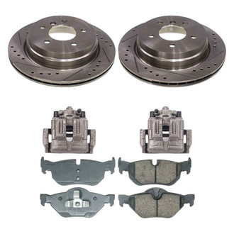 Callahan Brake Parts® - Drilled and Slotted Rear Brake Kit with Calipers