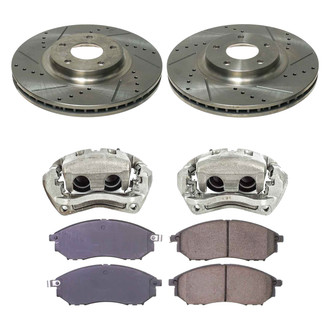 Callahan Brake Parts® - Drilled and Slotted Front Brake Kit with Calipers