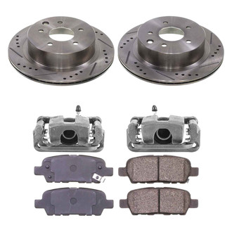 Callahan Brake Parts® - Drilled and Slotted Rear Brake Kit with Calipers