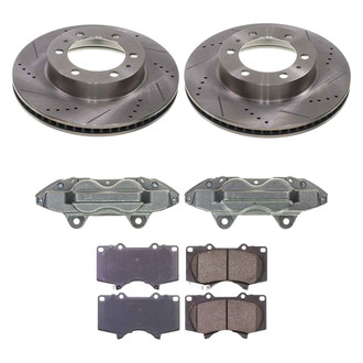 Callahan Brake Parts® - Drilled and Slotted Front Brake Kit with Calipers
