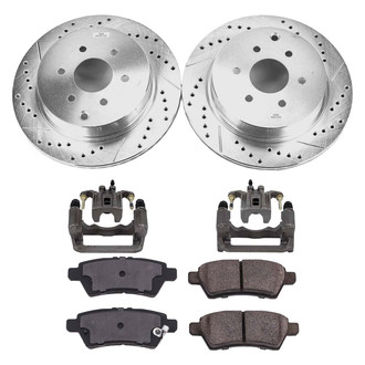 Callahan Brake Parts® - Drilled and Slotted Rear Brake Kit with Calipers