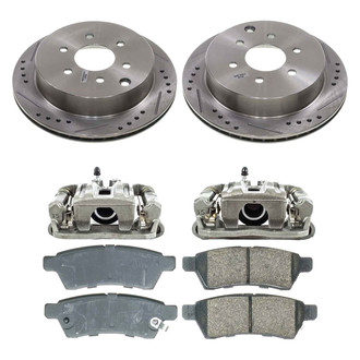 Callahan Brake Parts® - Drilled and Slotted Rear Brake Kit with Calipers
