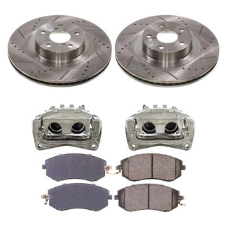 Callahan Brake Parts® - Drilled and Slotted Front Brake Kit with Calipers