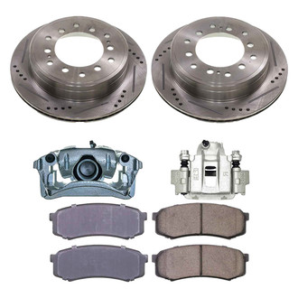 Callahan Brake Parts® - Drilled and Slotted Rear Brake Kit with Calipers