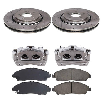 Callahan Brake Parts® - Drilled and Slotted Front Brake Kit with Calipers