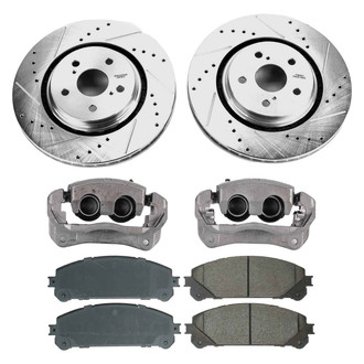Callahan Brake Parts® - Drilled and Slotted Front Brake Kit with Calipers