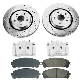 Callahan Brake Parts® - Drilled and Slotted Front Brake Kit with Calipers