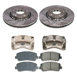 Callahan Brake Parts® - Drilled and Slotted Front Brake Kit with Calipers