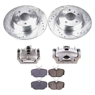 Callahan Brake Parts® - Drilled and Slotted Rear Brake Kit with Calipers