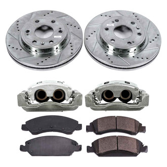 Callahan Brake Parts® - Drilled and Slotted Front Brake Kit with Calipers