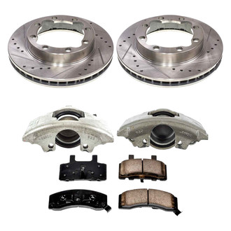 Callahan Brake Parts® - Drilled and Slotted Front Brake Kit with Calipers