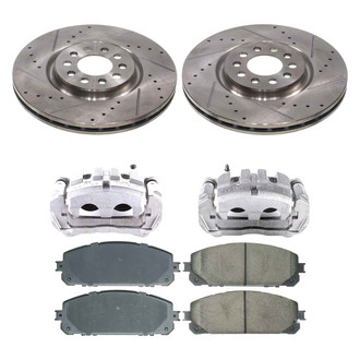 Callahan Brake Parts® - Drilled and Slotted Front Brake Kit with Calipers