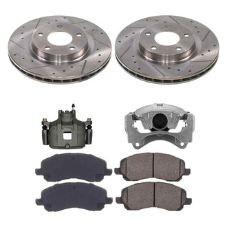Callahan Brake Parts® - Drilled and Slotted Front Brake Kit with Calipers
