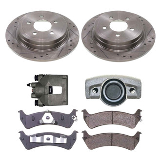 Callahan Brake Parts® - Drilled and Slotted Rear Brake Kit with Calipers