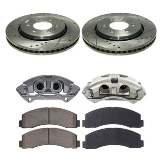 Callahan Brake Parts® - Drilled and Slotted Front Brake Kit with Calipers