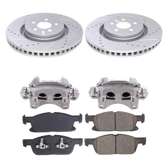 Callahan Brake Parts® - Drilled and Slotted Front Brake Kit with Calipers