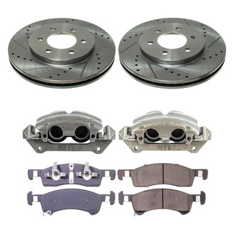 Callahan Brake Parts® - Drilled and Slotted Front Brake Kit with Calipers
