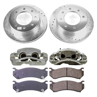 Callahan Brake Parts® - Drilled and Slotted Rear Brake Kit with Calipers