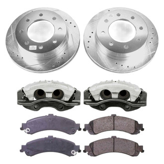 Callahan Brake Parts® - Drilled and Slotted Rear Brake Kit with Calipers