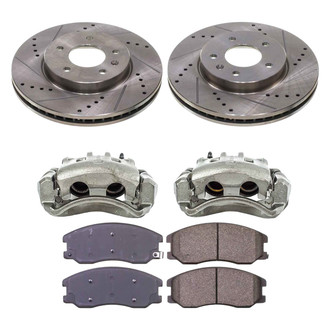Callahan Brake Parts® - Drilled and Slotted Front Brake Kit with Calipers