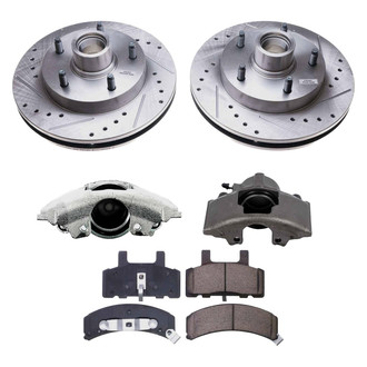 Callahan Brake Parts® - Drilled and Slotted Front Brake Kit with Calipers