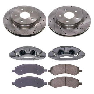 Callahan Brake Parts® - Drilled and Slotted Front Brake Kit with Calipers