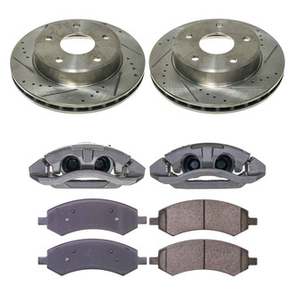 Callahan Brake Parts® - Drilled and Slotted Front Brake Kit with Calipers