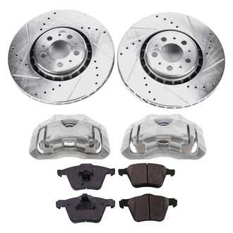 Callahan Brake Parts® - Drilled and Slotted Front Brake Kit with Calipers