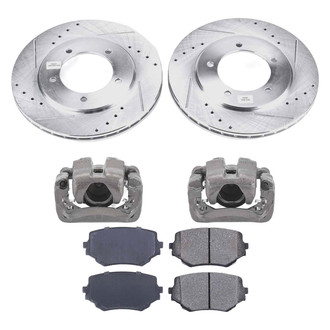 Callahan Brake Parts® - Drilled and Slotted Front Brake Kit with Calipers