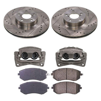 Callahan Brake Parts® - Drilled and Slotted Front Brake Kit with Calipers
