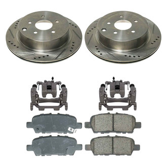 Callahan Brake Parts® - Drilled and Slotted Rear Brake Kit with Calipers