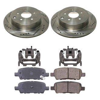 Callahan Brake Parts® - Drilled and Slotted Rear Brake Kit with Calipers