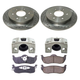 Callahan Brake Parts® - Drilled and Slotted Rear Brake Kit with Calipers