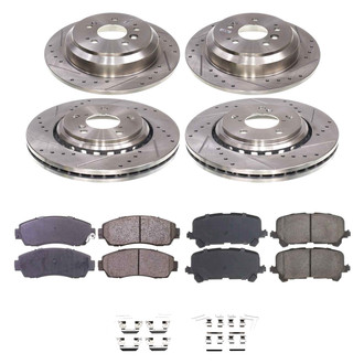 Callahan Brake Parts® - Drilled and Slotted Front and Rear Brake Kit