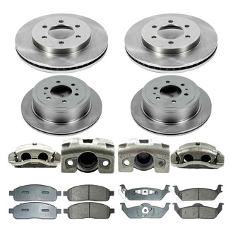 Callahan Brake Parts® - Plain Front and Rear Brake Kit with Calipers