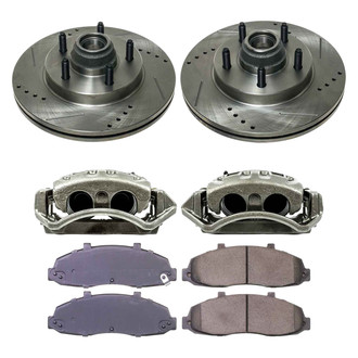 Callahan Brake Parts® - Drilled and Slotted Front Brake Kit with Calipers