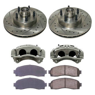 Callahan Brake Parts® - Drilled and Slotted Front Brake Kit with Calipers