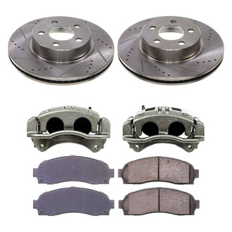 Callahan Brake Parts® - Drilled and Slotted Front Brake Kit with Calipers