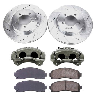 Callahan Brake Parts® - Drilled and Slotted Front Brake Kit with Calipers
