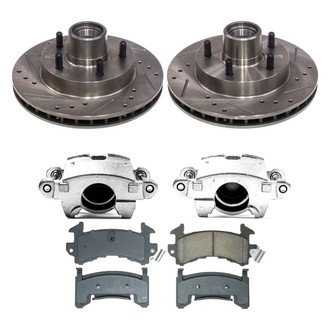 Callahan Brake Parts® - Drilled and Slotted Front Brake Kit with Calipers