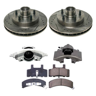 Callahan Brake Parts® - Drilled and Slotted Front Brake Kit with Calipers