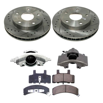 Callahan Brake Parts® - Drilled and Slotted Front Brake Kit with Calipers