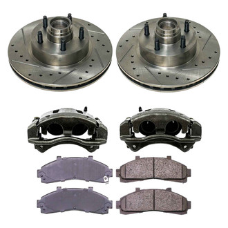 Callahan Brake Parts® - Drilled and Slotted Front Brake Kit with Calipers