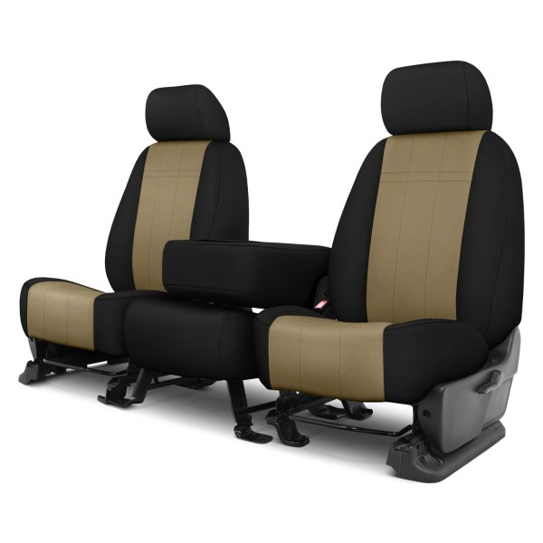  CalTrend® - Cordura 2nd Row Beige & Black Custom Seat Covers