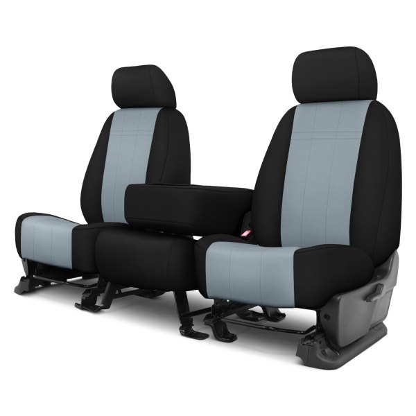  CalTrend® - Cordura 2nd Row Light Gray & Black Custom Seat Covers