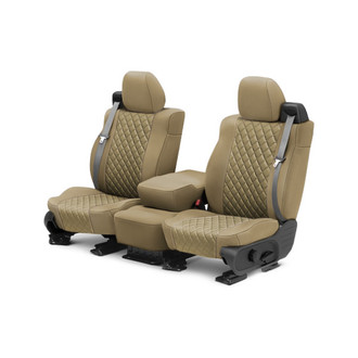 CalTrend® - Cordura Diamond Quilted 1st Row Beige Custom Seat Covers